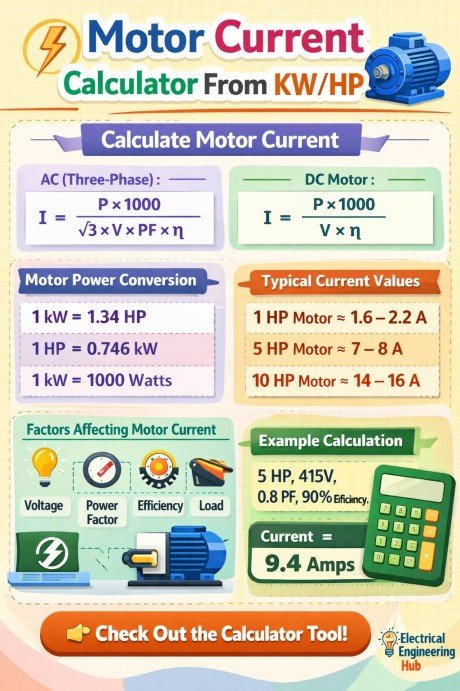 Motor Current Calculator From KWHP