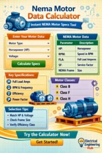 Nema Motor Data Calculator Instant NEMA Motor Specs Tool