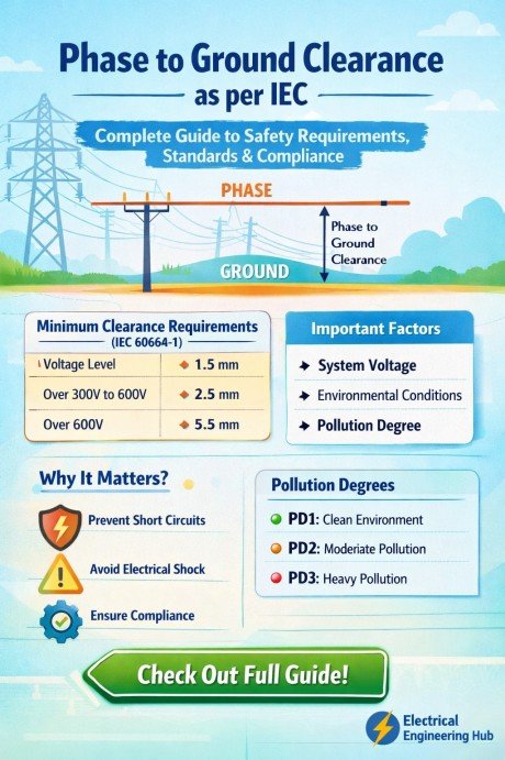 Phase to Ground Clearance as per IEC | Complete Guide to Safety Requirements, Standards & Compliance 1 Phase to Ground Clearance as per IEC Complete Guide to Safety Requirements, Standards & Compliance