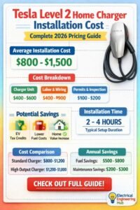 Tesla Level 2 Home Charger Installation Cost Complete 2026 Pricing Guide, Installation Fees & Savings