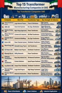 Top 15 Transformer Manufacturing Companies in UAE