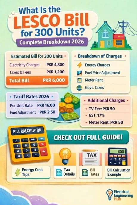 What Is the LESCO Bill for 300 Units Complete Breakdown 2026