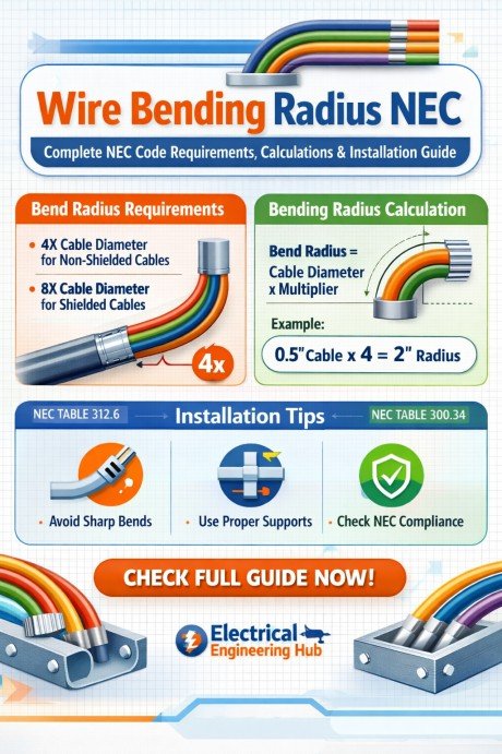 Wire Bending Radius NEC – Complete NEC Code Requirements, Calculations & Installation Guide