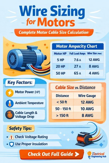 Wire Sizing for Motors  Complete Motor Cable Size Calculation