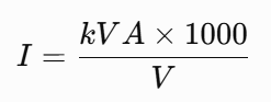 How to Calculate Bus Size Connected to a Transformer 3 Basic Formula for Busbar Current Calculation
