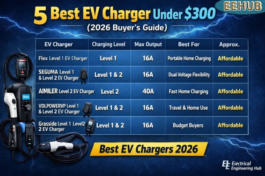 5 Best EV Charger Under $300 (2026 Buyer's Guide)