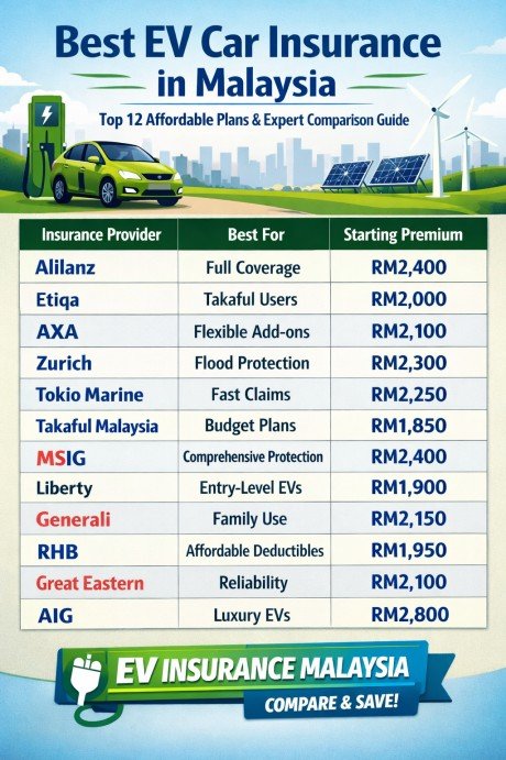 Best EV Car Insurance in Malaysia Top 12 Affordable Plans & Expert Comparison Guide