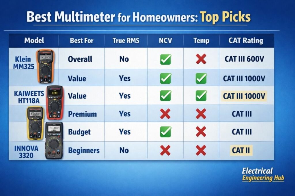Best Multimeter for Homeowners: Top Picks 1 Best Multimeter for Homeowners Top Picks