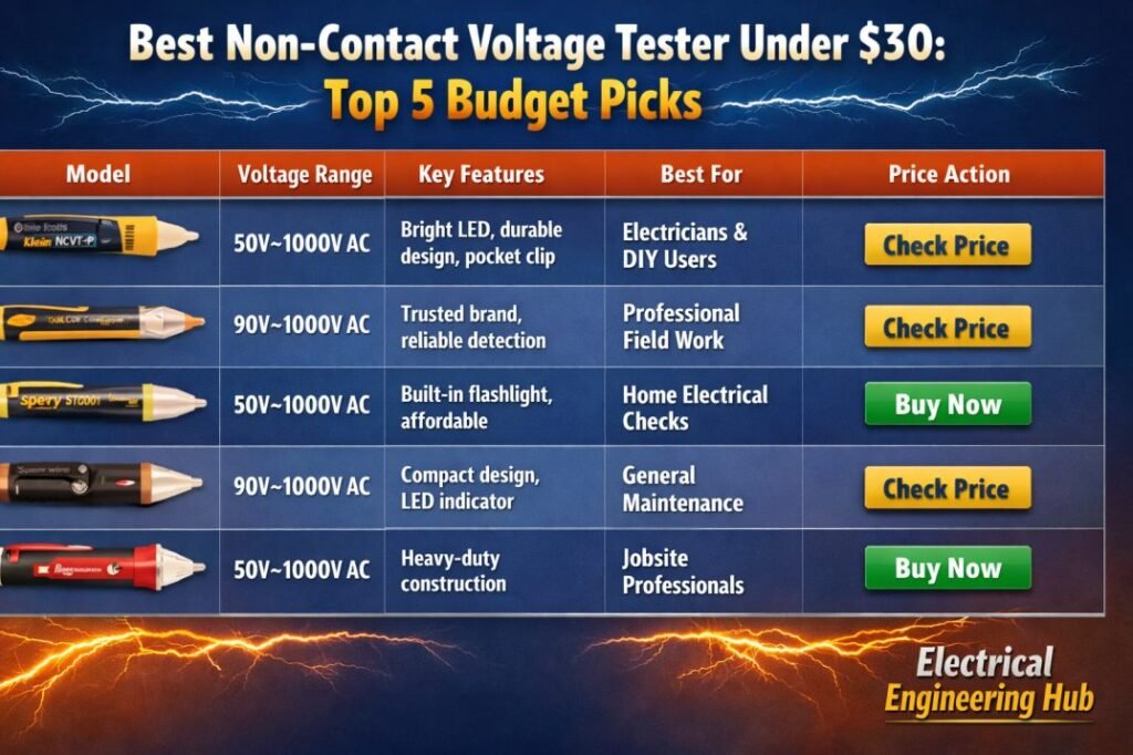 Best Non-Contact Voltage Tester Under $30 Top 5 Budget Picks