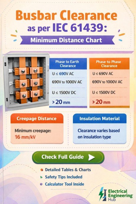 Busbar Clearance as per IEC 61439: Minimum Distance Chart 1 Busbar Clearance as per IEC 61439 Minimum Distance Chart