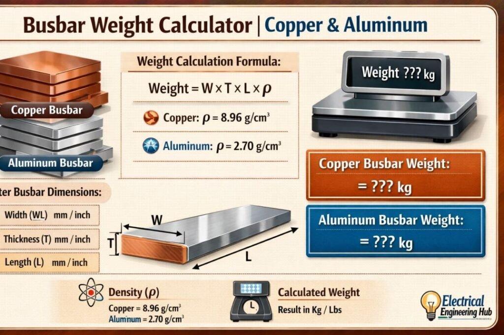 Busbar Weight Calculator  Copper & Aluminum