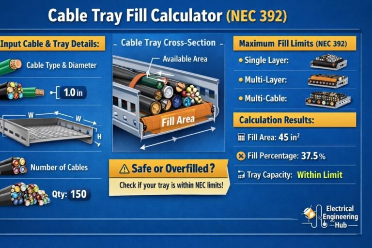 Cable Tray Fill Calculator (NEC 392)