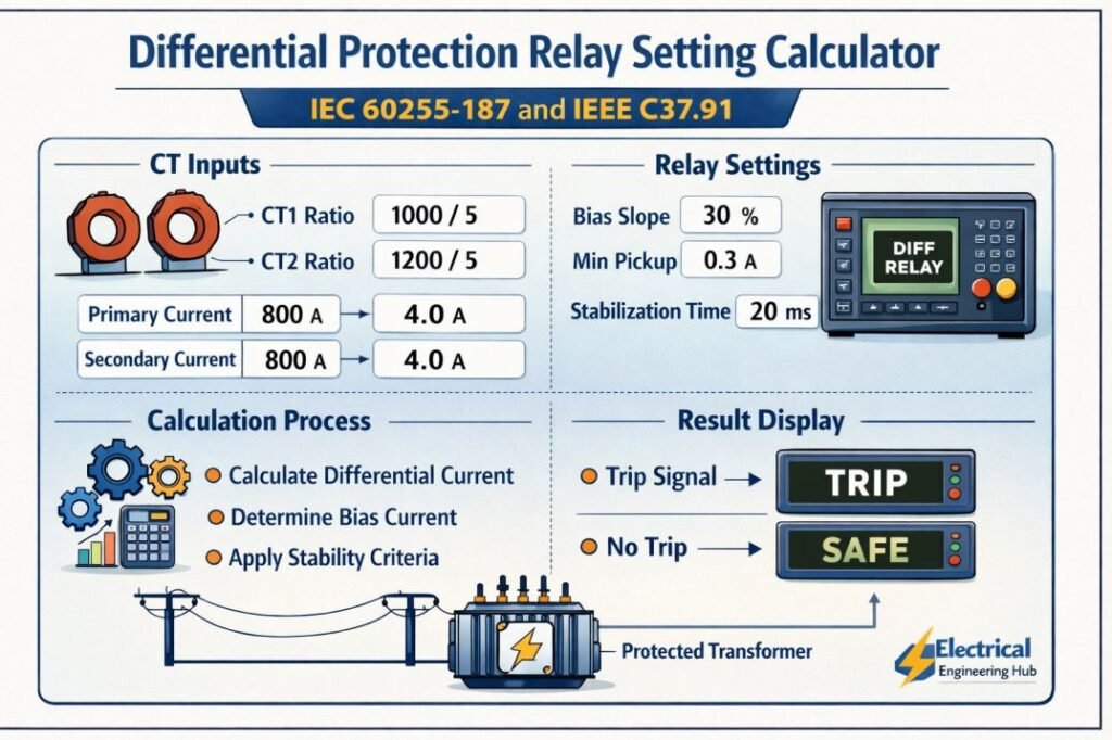 Differential Protection Relay Setting Calculator  IEC 60255-187 and IEEE C37.91