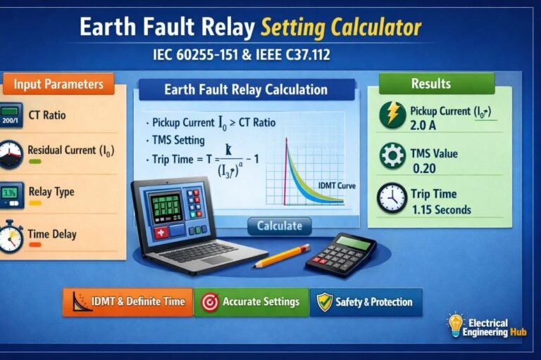 Earth Fault Relay Setting Calculator IEC 60255-151 & IEEE C37.112