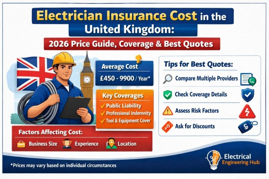 Electrician Insurance Cost in the United Kingdom: 2026 Price Guide, Coverage & Best Quotes 1 Electrician Insurance Cost in the United Kingdom 2026 Price Guide, Coverage & Best Quotes