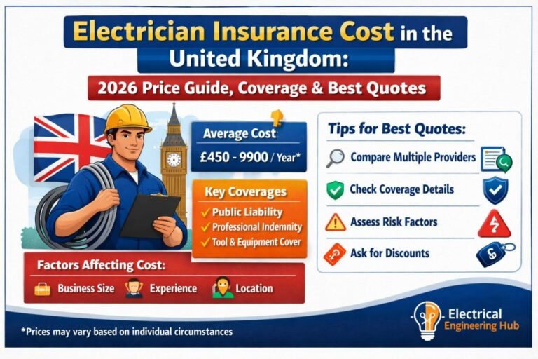 Electrician Insurance Cost in the United Kingdom: 2026 Price Guide, Coverage & Best Quotes 1 Electrician Insurance Cost in the United Kingdom 2026 Price Guide, Coverage & Best Quotes