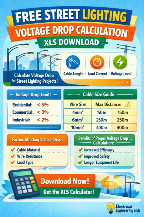 Free Street Lighting Voltage Drop Calculation XLS Download