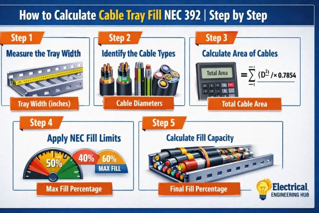 How to Calculate Cable Tray Fill NEC 392  Step by Step