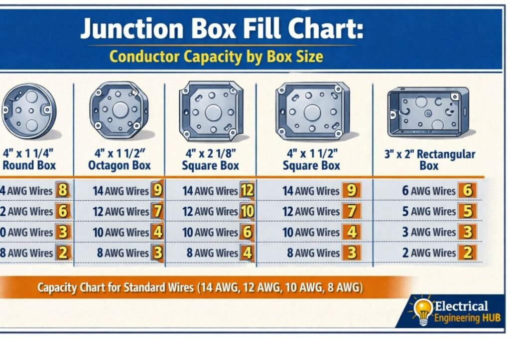 Junction Box Fill Chart Conductor Capacity by Box Size