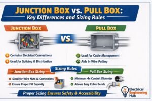 Junction Box vs Pull Box Key Differences and Sizing Rules