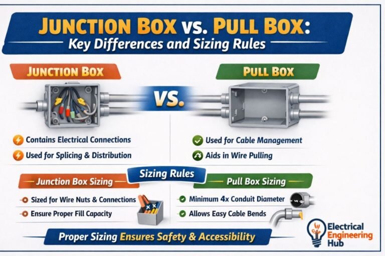 Junction Box vs Pull Box Key Differences and Sizing Rules