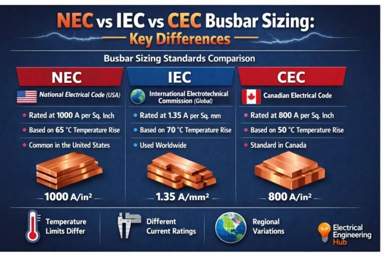 NEC vs IEC vs CEC Busbar Sizing Key Differences