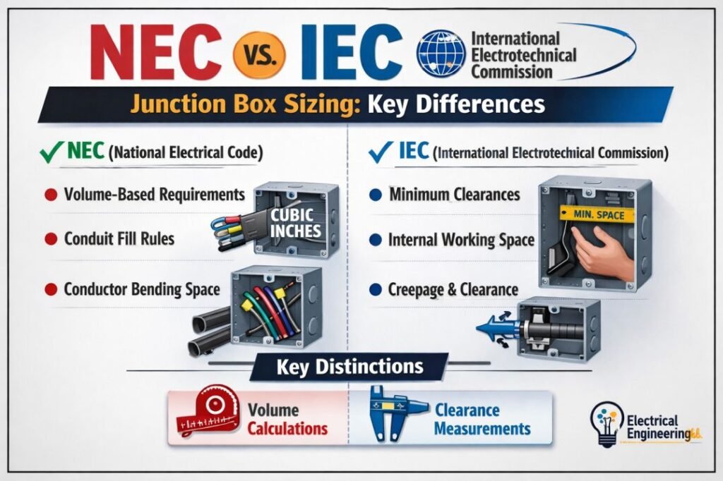 NEC vs. IEC Junction Box Sizing Key Differences