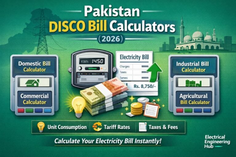 Pakistan Electricity Bill Calculators - All DISCOs 2026 1 Pakistan Electricity Bill Calculators (2026)