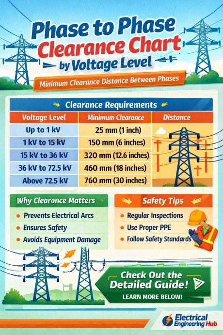Phase to Phase Clearance Chart by Voltage Level