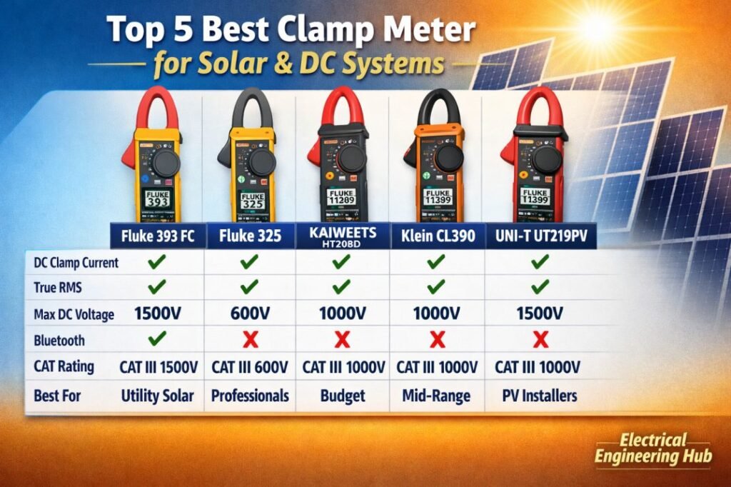 Top 5 Best Clamp Meter for Solar & DC Systems