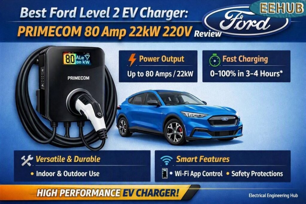Best Ford Level 2 EV Charger PRIMECOM 80 Amp 22kW 220V Review