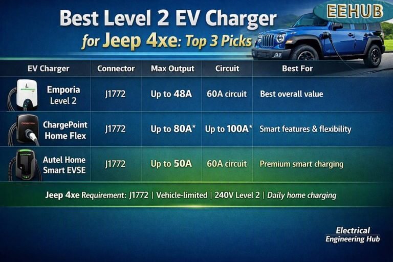 Best Level 2 EV Charger for Jeep 4xe Top 3 Picks