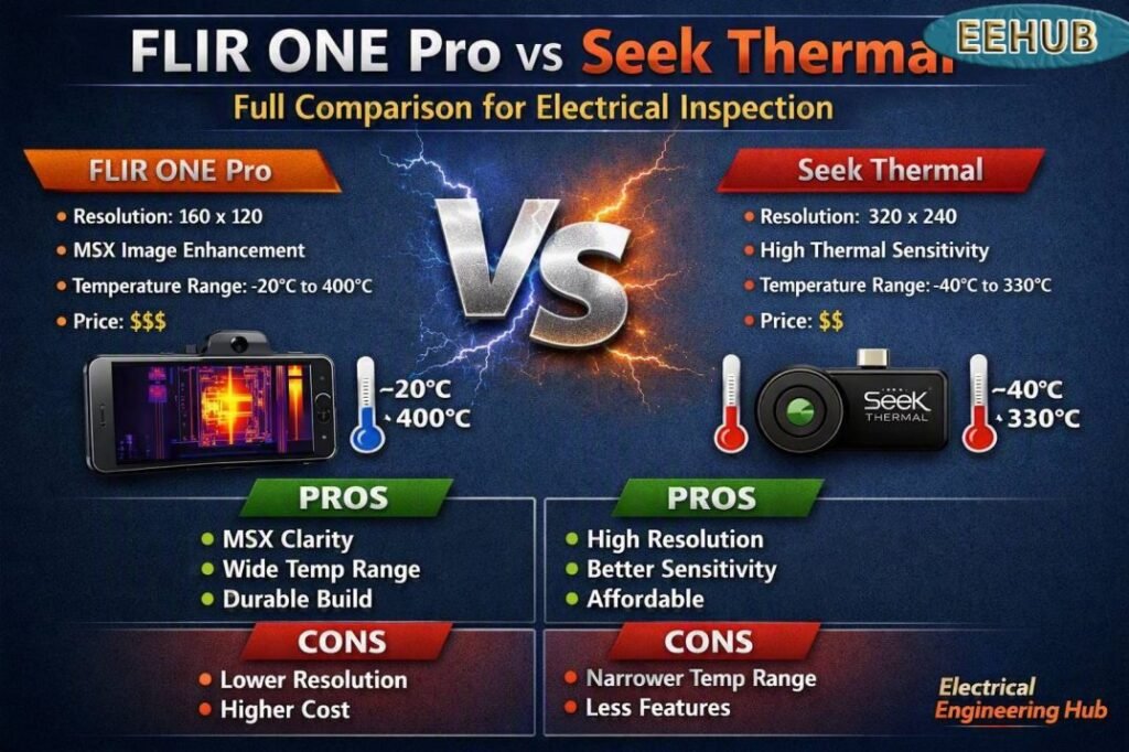 FLIR ONE Pro vs Seek Thermal Full Comparison for Electrical Inspection