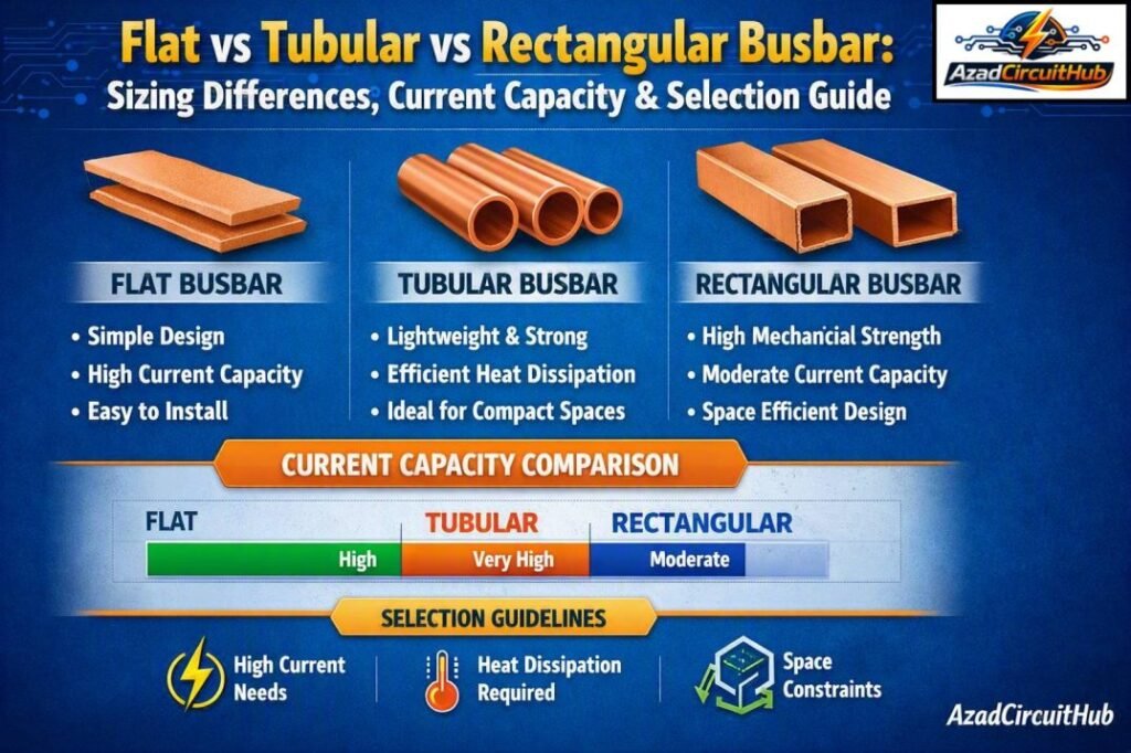 Flat vs Tubular vs Rectangular Busbar Sizing Differences, Current Capacity & Selection Guide
