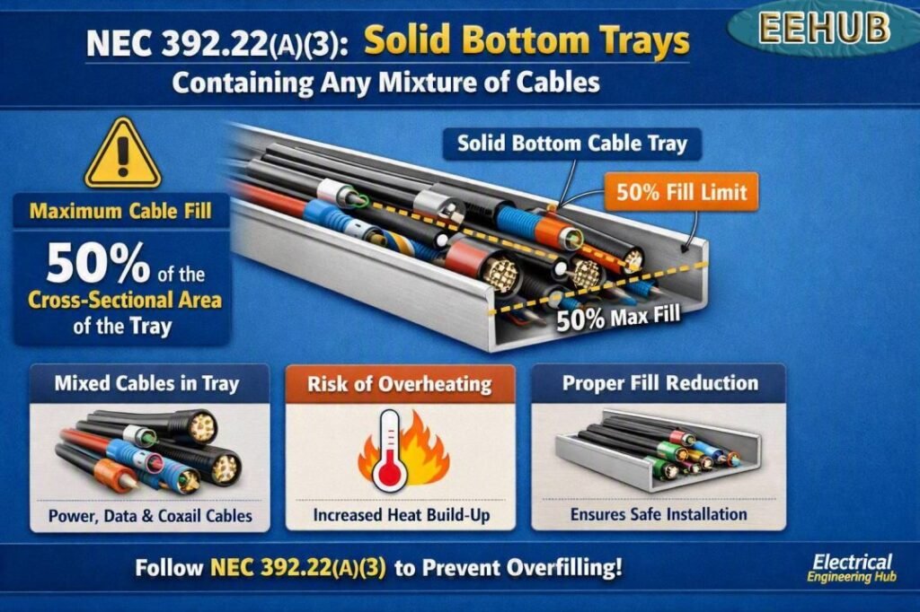 NEC 392.22(A)(3) Solid Bottom Trays Containing Any Mixture of Cables