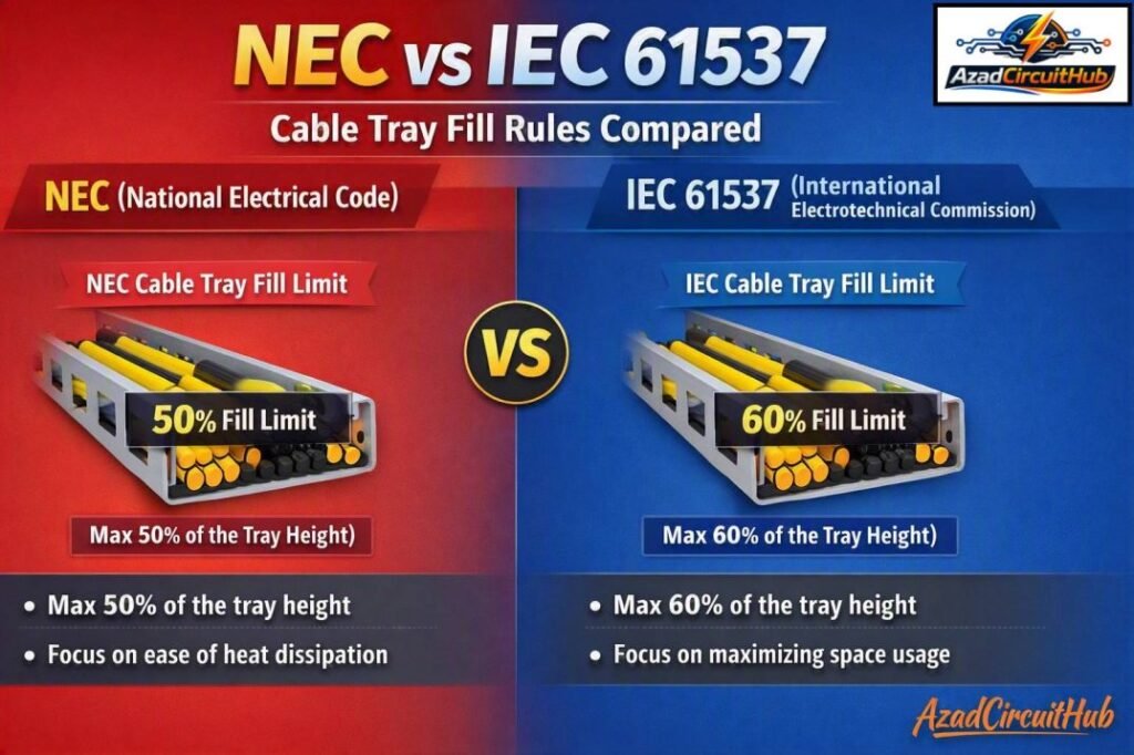 NEC vs IEC 61537 Cable Tray Fill Rules Compared