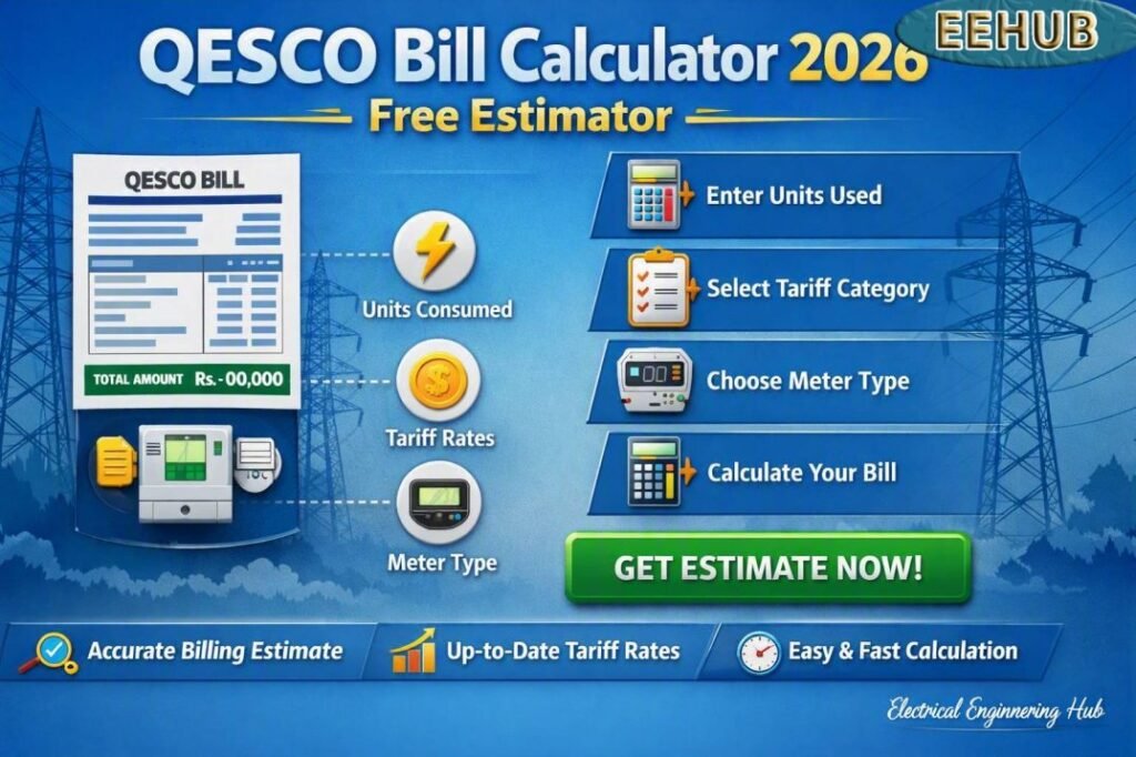 QESCO Bill Calculator 2026 - Free Estimator 1 QESCO Bill Calculator 2026 - Free Estimator