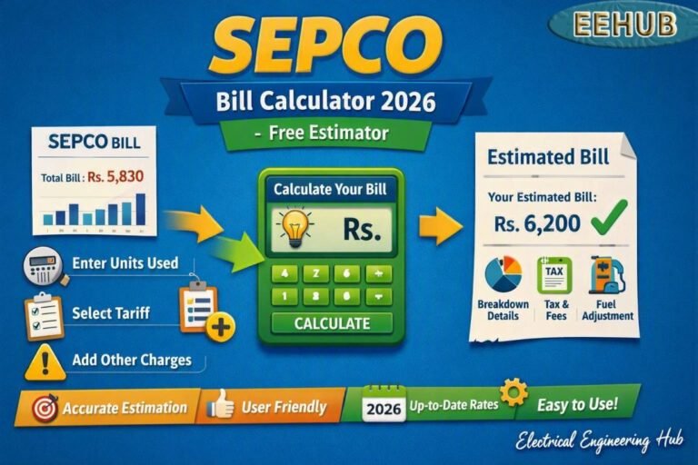 SEPCO Bill Calculator 2026 - Free Estimator