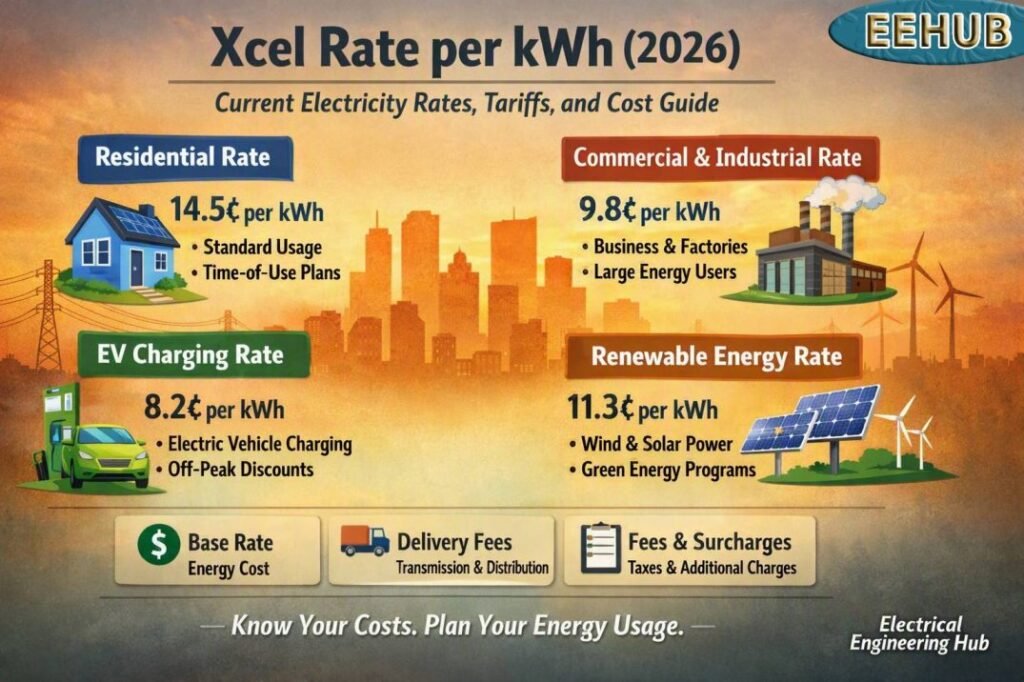 Xcel Rate per kWh (2026) Current Electricity Rates, Tariffs, and Cost Guide