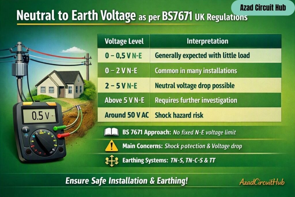 Neutral to Earth Voltage as per BS7671 UK Regulations