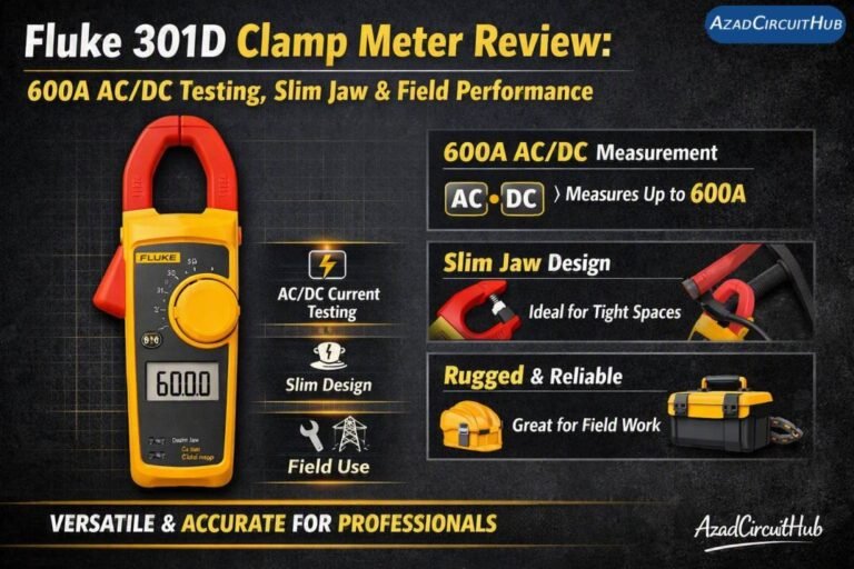 Fluke 301D Clamp Meter Review 600A ACDC Testing, Slim Jaw & Field Performance