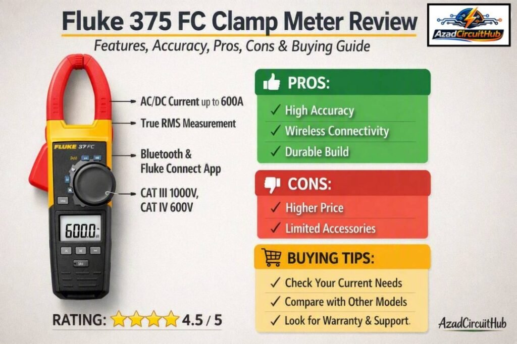 Fluke 375 FC Clamp Meter Review Features, Accuracy, Pros, Cons & Buying Guide
