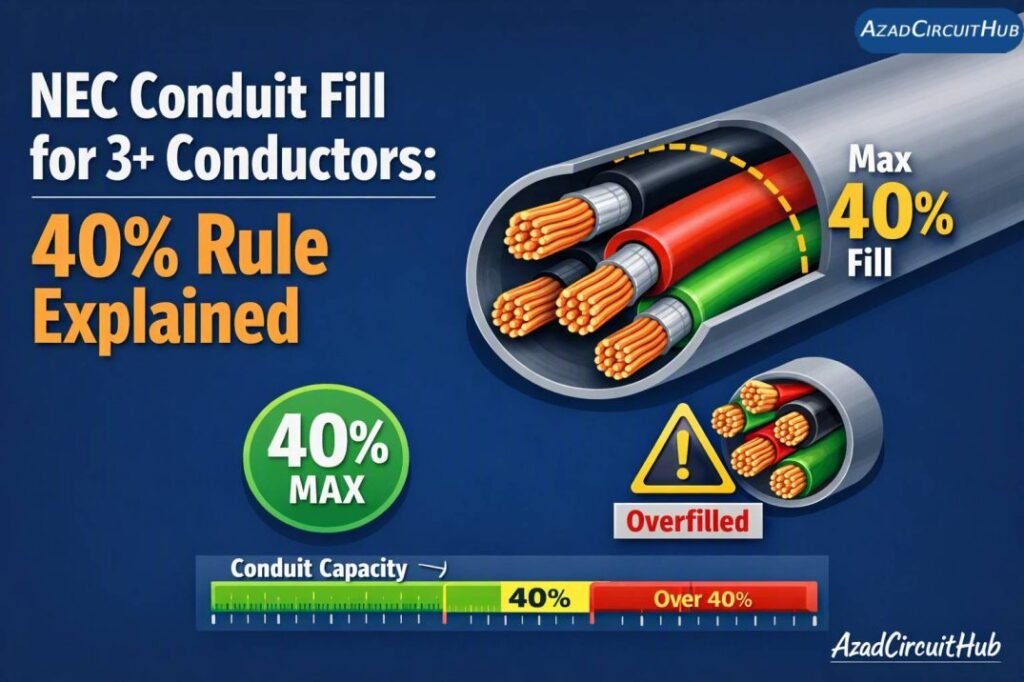 NEC Conduit Fill for 3+ Conductors: 40% Rule Explained 1 NEC Conduit Fill for 3+ Conductors 40% Rule Explained