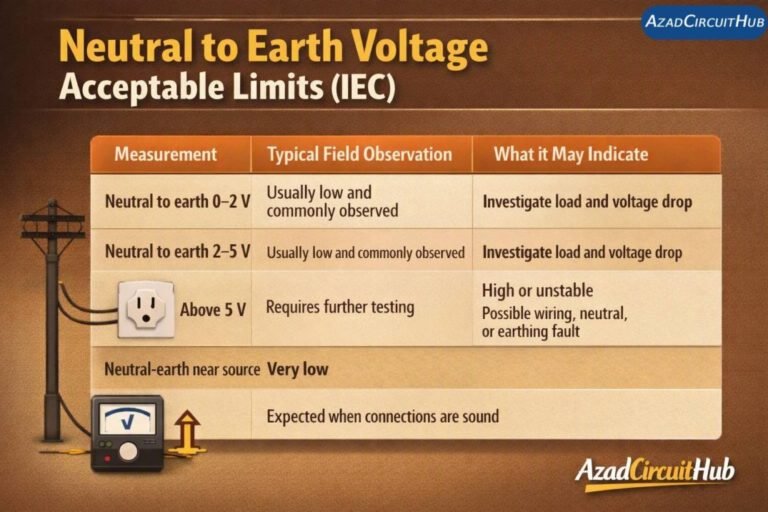 Neutral to Earth Voltage Acceptable Limits (IEC)