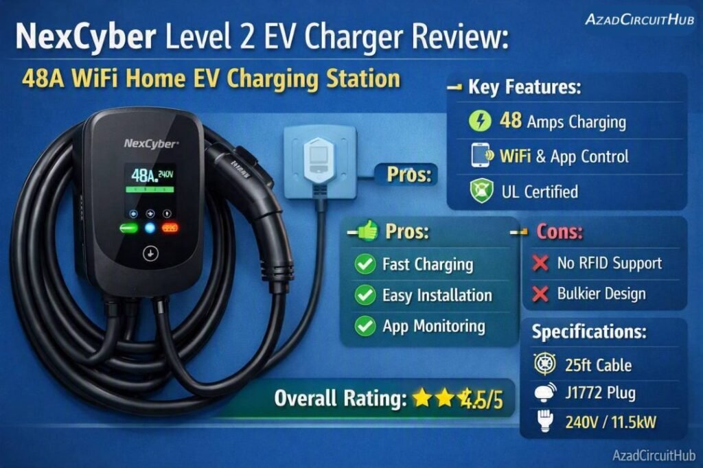 NexCyber Level 2 EV Charger Review 48A WiFi Home EV Charging Station