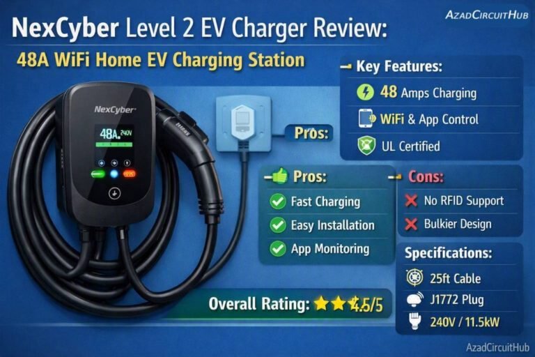 NexCyber Level 2 EV Charger Review 48A WiFi Home EV Charging Station