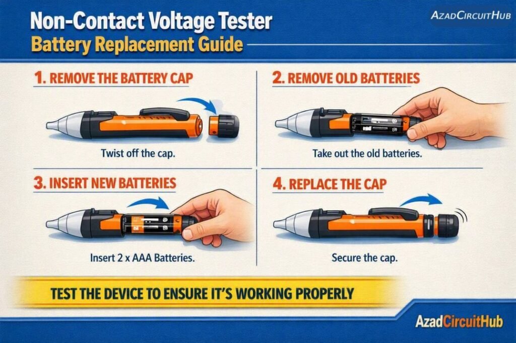 Non-Contact Voltage Tester Battery Replacement Guide