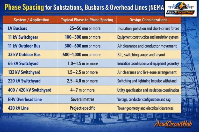 Phase Spacing for Substations, Busbars & Overhead Lines (NEMAIEEE)