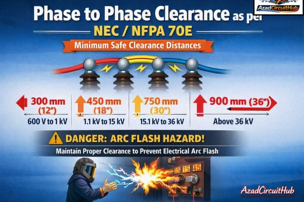 Phase to Phase Clearance as per NEC  NFPA 70E