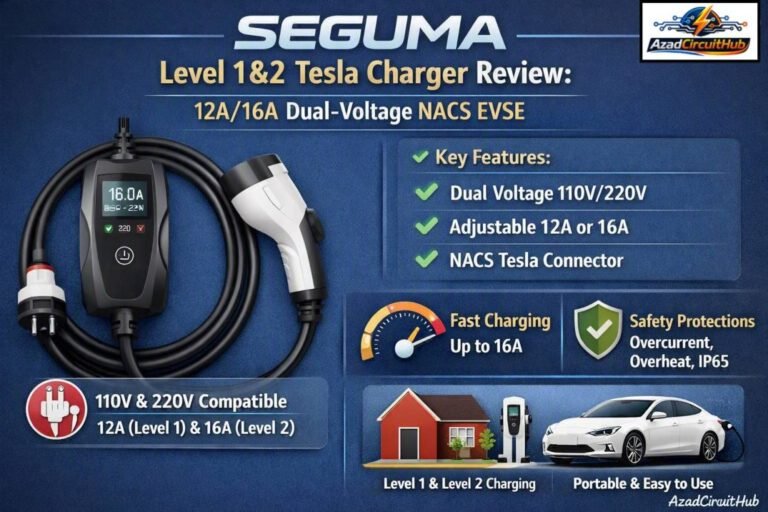 SEGUMA Level 1&2 Tesla Charger Review 12A16A Dual-Voltage NACS EVSE